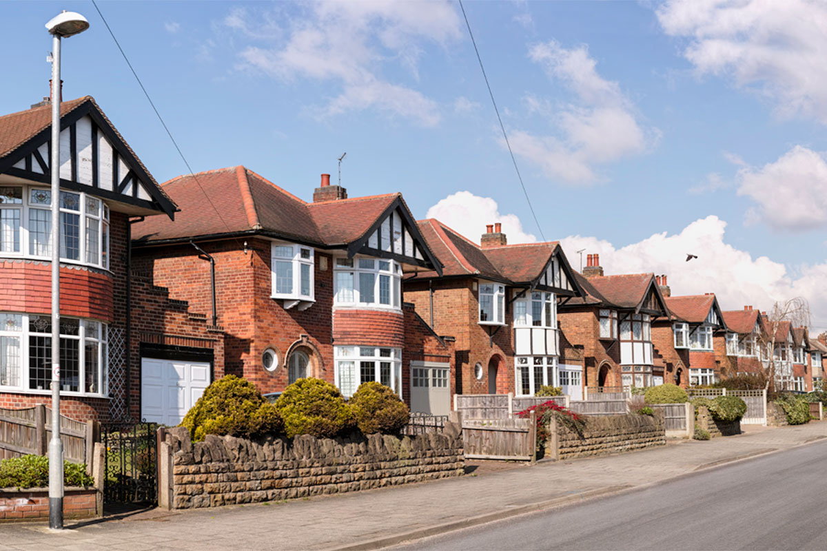 Row of English detached houses